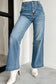 Dusk Blue Multi Button Waist Wash Straight Leg Jeans