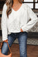 Embroidered Patchwork V-Neck Top – White