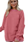 Festival Fuchsia Plain Drop Sleeve Crinkle Rib Oversized Sweatshirt