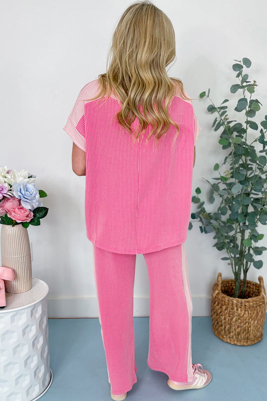 Sachet Pink Colorblock Corded Lounge Set