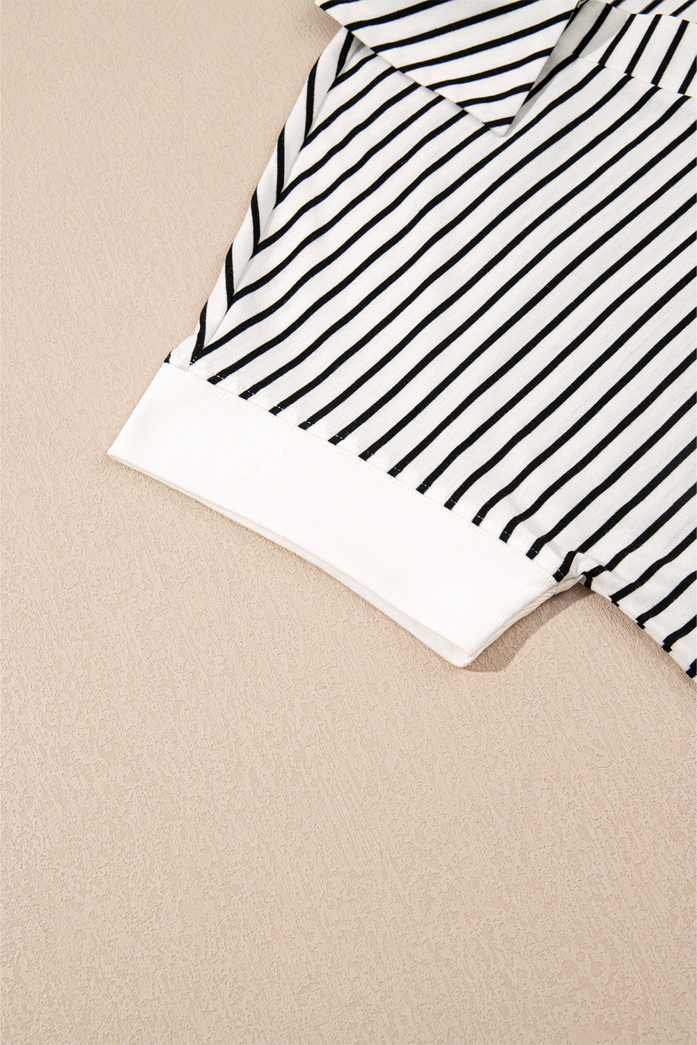 Black & White Striped V-Neck Lounge Set