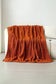 Orange Checkered Soft Knit Throw Blanket
