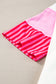 Pink Stripe Colorblock Sleeve Collared Mini Dress