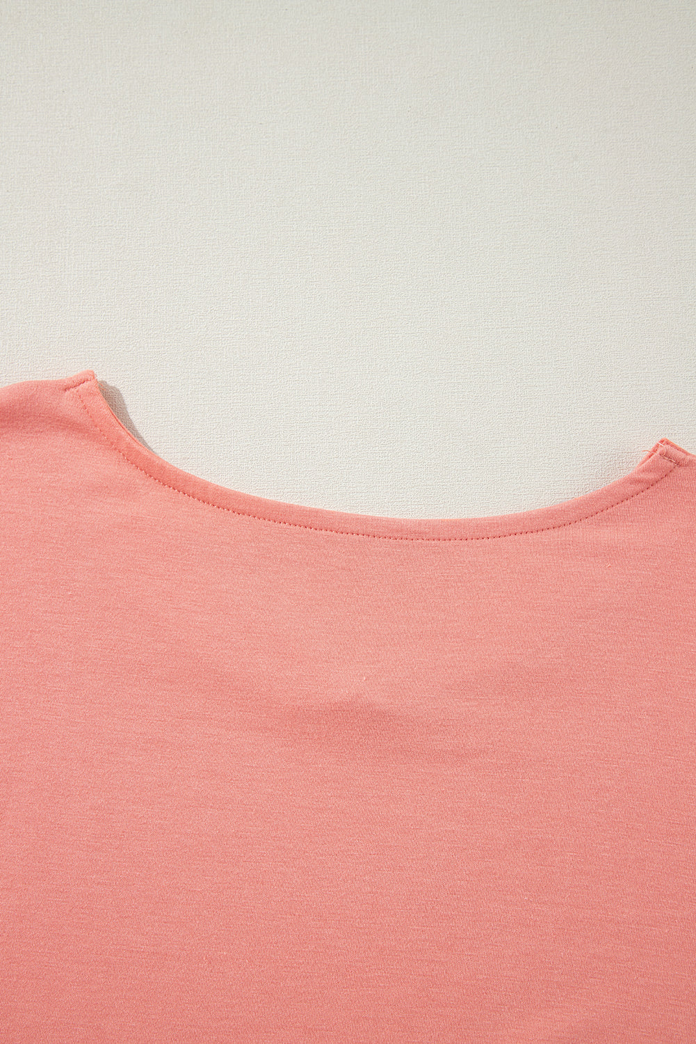 Grapefruit Orange Colorblock V Neck Slits Oversized Top