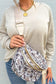 White Camo Print Double Zipper Crossbody Bag