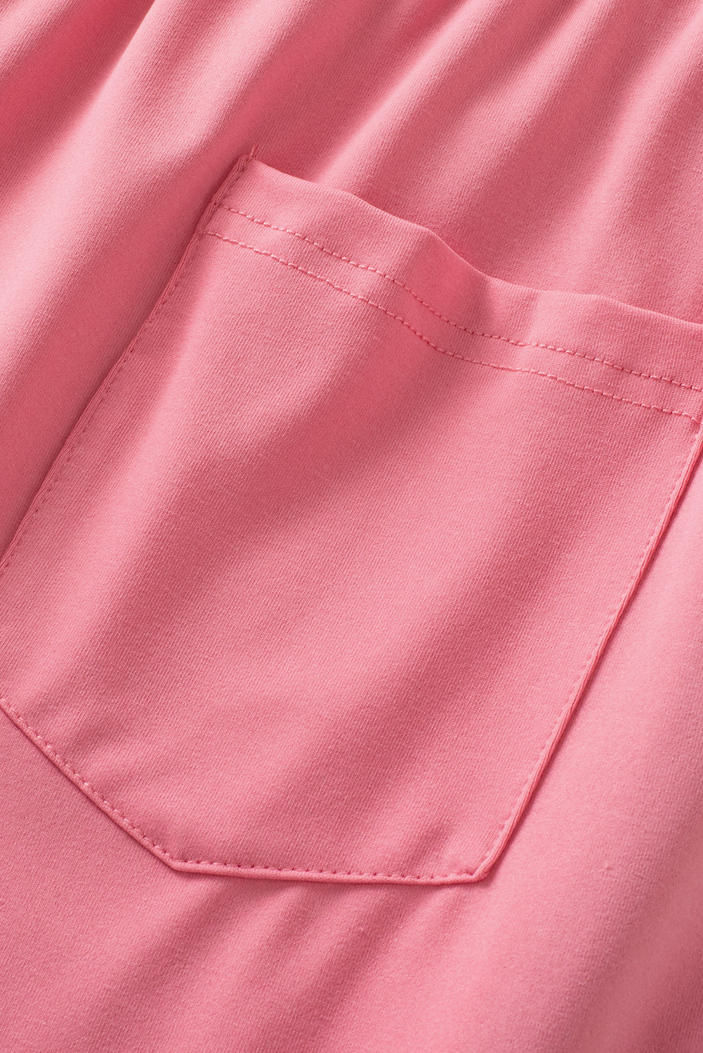 Peach Blossom Contrast Trim Cap Sleeve Tee And Shorts Set