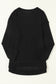 Black Plain Waffle Knit Drop Sleeve Side Slits Oversized Top