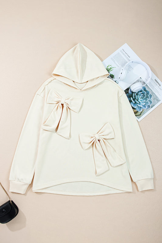 Oversized Bow Hoodie – Creamy White