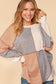 Multicolor Exposed Seam Color Block Pullover Long Sleeve Top