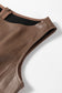 Coffee Vegan Leather Sleeveless Mini Dress