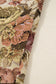 Floral Waffle Knit Patchwork Chest Pockets Buttoned Jacket