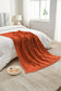 Orange Checkered Soft Knit Throw Blanket