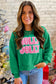 Sea Green HOLLY JOLLY Towel Embroidered Christmas Holiday Sweatshirt