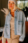 Beau Blue Street Style Zip Up Washed Denim Jacket