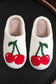 Cute Cherry Open Heel Plush Slippers