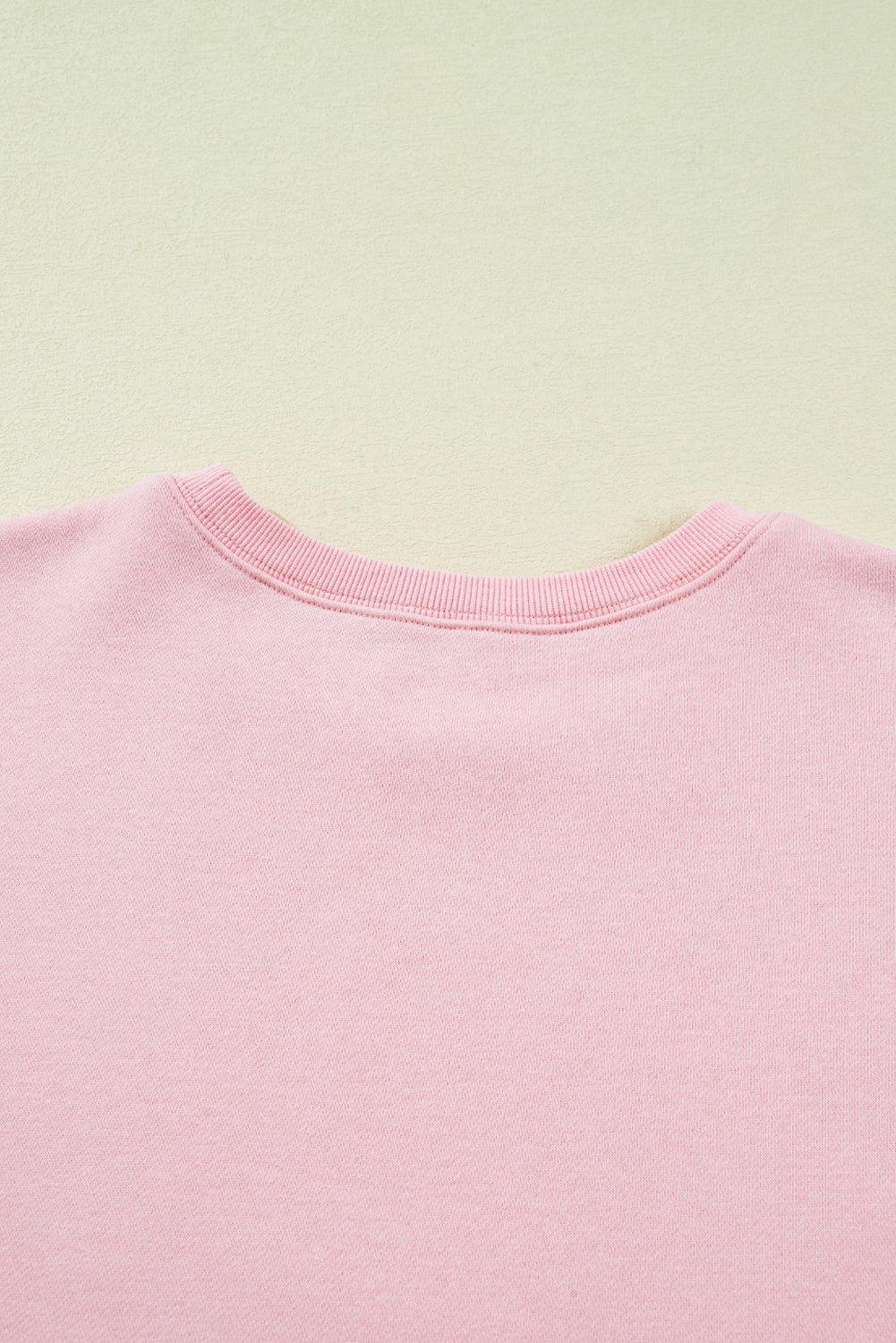 Light Pink Sequin Nutcracker Textured Sleeve Patchwork Sweatshirt