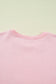Light Pink Sequin Nutcracker Textured Sleeve Patchwork Sweatshirt