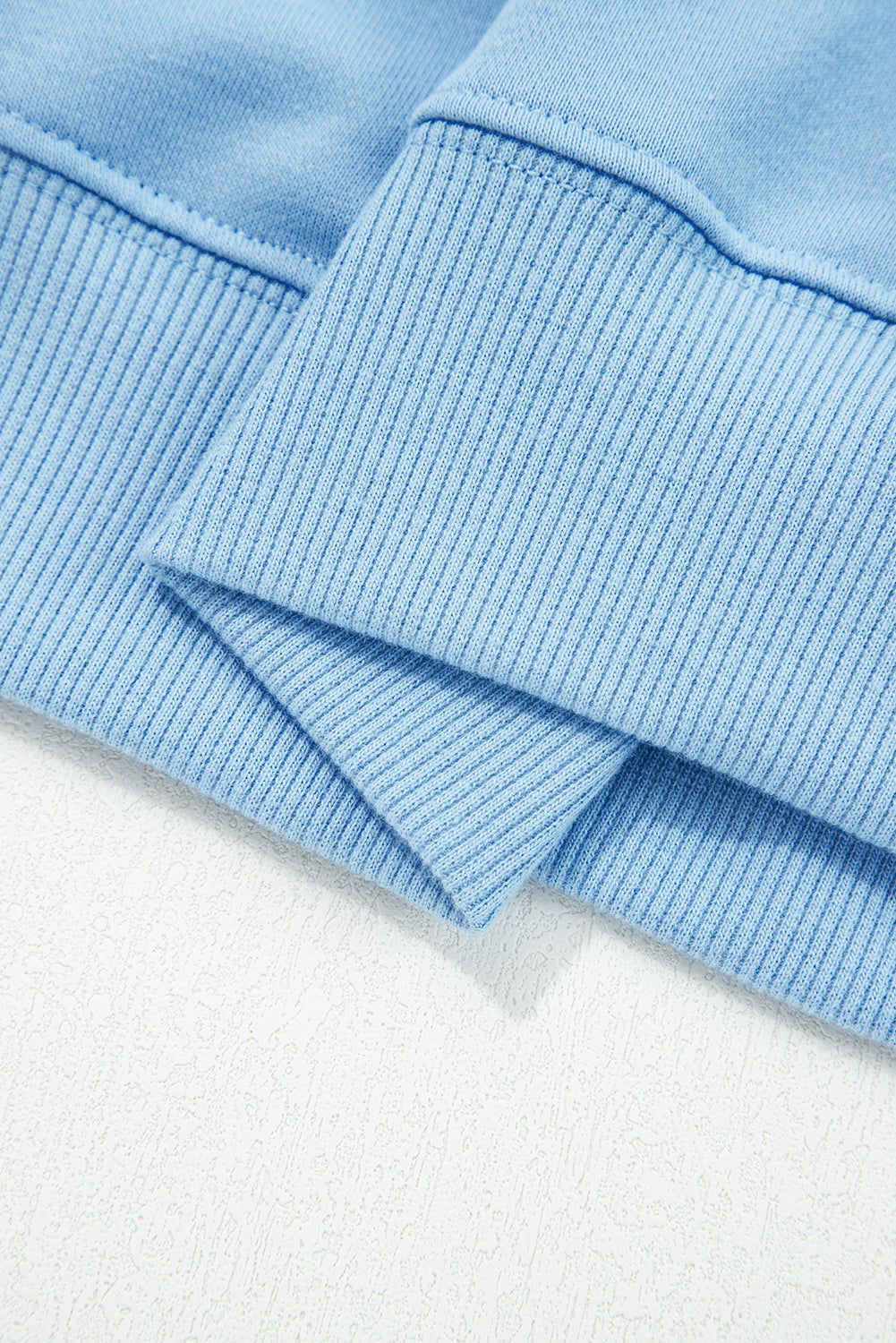 Blue Floral Patchwork Drop Shoulder Pullover and Sweatpants Lounge Set