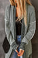 Rose Plaid Contrast Trim Casual Knit Long Cardigan