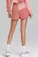 Peach Blossom Colorblock Long Sleeve Top & Pocketed Shorts Set