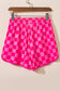 Drawstring Checkered Shorts with Pockets