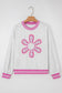 Flower Power Contrast Trim Crewneck Sweatshirt