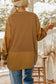 Oversized Mixed Textured Split Neck High Low Patchwork Sweatshirt