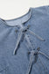 Bow Front Puff Sleeve Denim Babydoll Dress