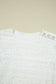 White Lace Floral Round Neck Puff Sleeve Shift Mini Dress