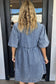 Bow Front Puff Sleeve Denim Babydoll Dress