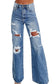 Ashleigh Blue Acid Wash Distressed Wide Leg High Waist Jeans