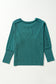 Green Merry Graphic Corded Batwing Sleeve Knit Top