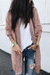 Rose Plaid Contrast Trim Casual Knit Long Cardigan