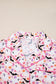 Pink Cute Floral Halloween Ghost Print Long Pajama Set