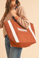 Foootball Pattern Canvas Large Tote Bag