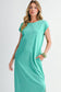 Mineral Wash Pocketed Cotton T-Shirt Dress