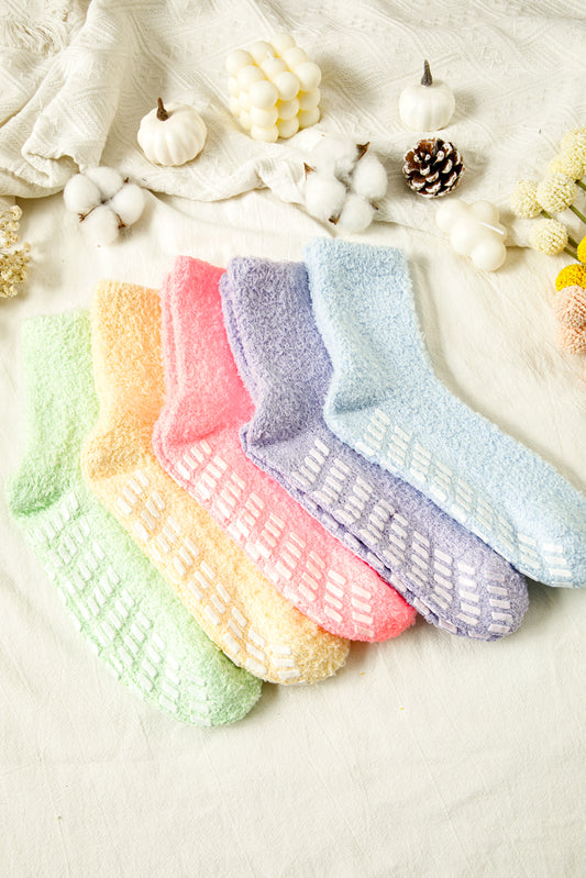 Multicolor Non-Slip Cozy Fuzzy Socks Set