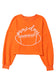 Bright White Game Day Lettering Rugby Notched Neck Cropped Sweatshirt