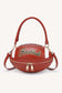 Chestnut Football-Shaped Crossbody Bag