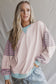 Colorblock Patchwork Striped Sleeve Sweatshirt