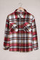 Red Plaid Button Front Pocket Shirt Shacket