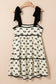White Contrast Bow-Trimmed Knotted Shoulder Mini Dress