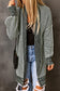 Rose Plaid Contrast Trim Casual Knit Long Cardigan