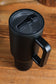 Black Frosted Stainless Handle Large Vacuum Cup with Straw 1200ml