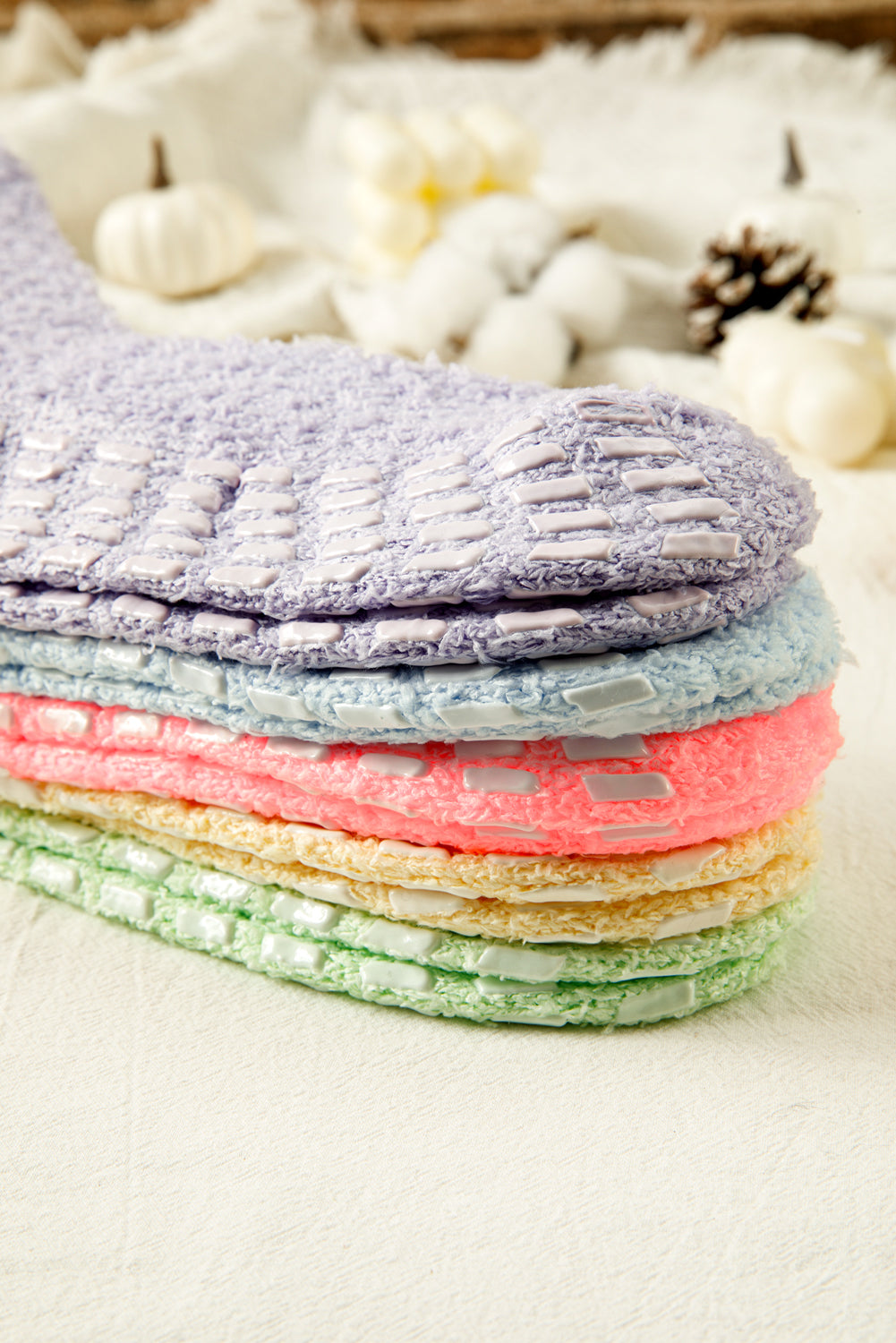 Multicolor Non-Slip Cozy Fuzzy Socks Set