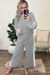 Gray Contrast Trim Long Sleeve Lounge Set
