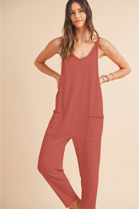 Solid Loose Fit Harem Jumpsuit