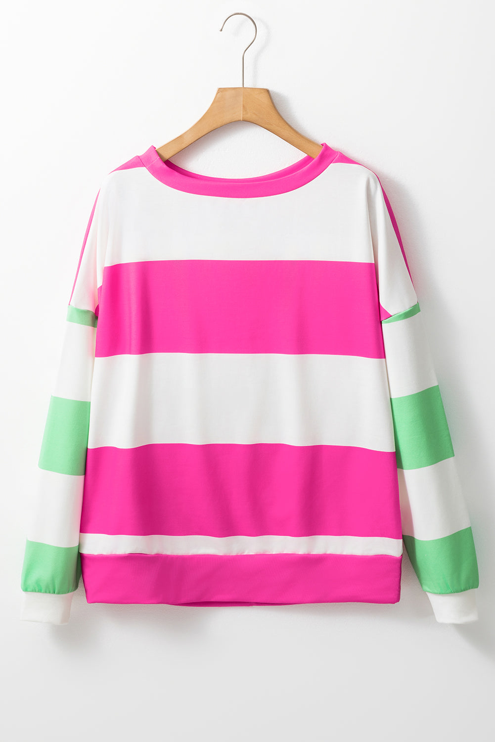 Rose Red Colorblock Drop Sleeve Top