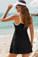 Contrast Trim Scoop Neck One-Piece Swimwear