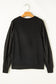 Black Eyelet Embroidered Patchwork Sleeve Ribbed Sweatshirt